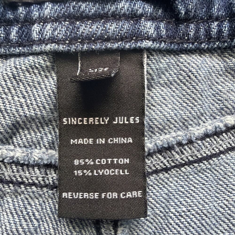 Sincerely Jules Wide Leg Jeans Women 11/30 Frayed Distressed Hem Baggy Loose Fit - Picture 4 of 10